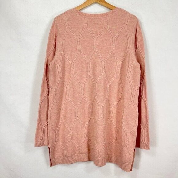 J. Jill Cabled Knit Sweater Tunic Barbie Boho Cottage Grandma Chic Academia L - Picture 6 of 10